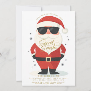 Secret Santa Gift Exchange Modern Christmas Invitation