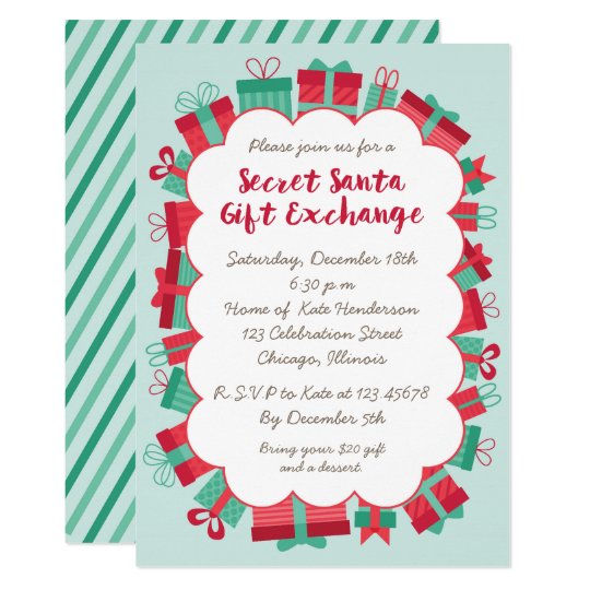 Secret Santa Gift Exchange Party Invitation