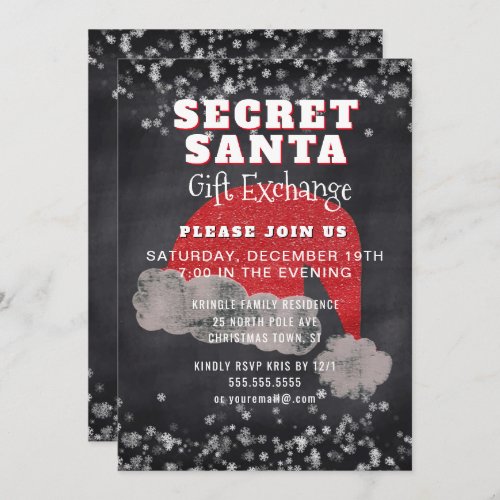 Secret Santa Gift Exchange Party Invitation