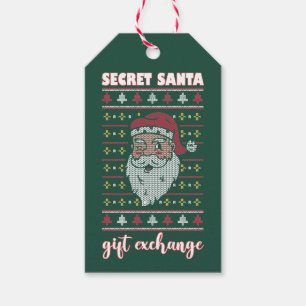 Secret Santa Gift Exchange Sweater Holiday Favor  Gift Tags