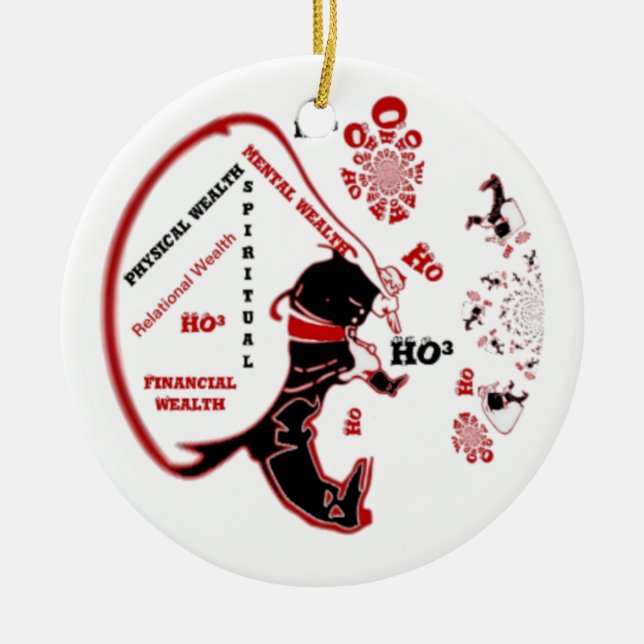 Secret Santa Gift – Prosperity & Wealth Ceramic Ornament (Front)