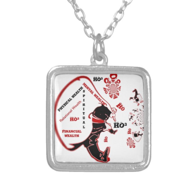 Secret Santa Gift – Prosperity & Wealth Silver Plated Necklace (Front)