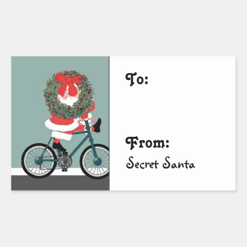 Secret Santa Gift Tag Rectangular Sticker