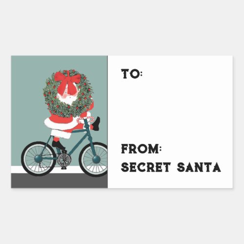 Secret Santa Gift Tag Rectangular Sticker