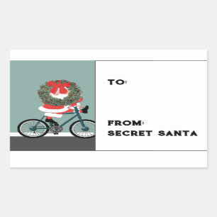 Secret Santa Gift Tag Rectangular Sticker