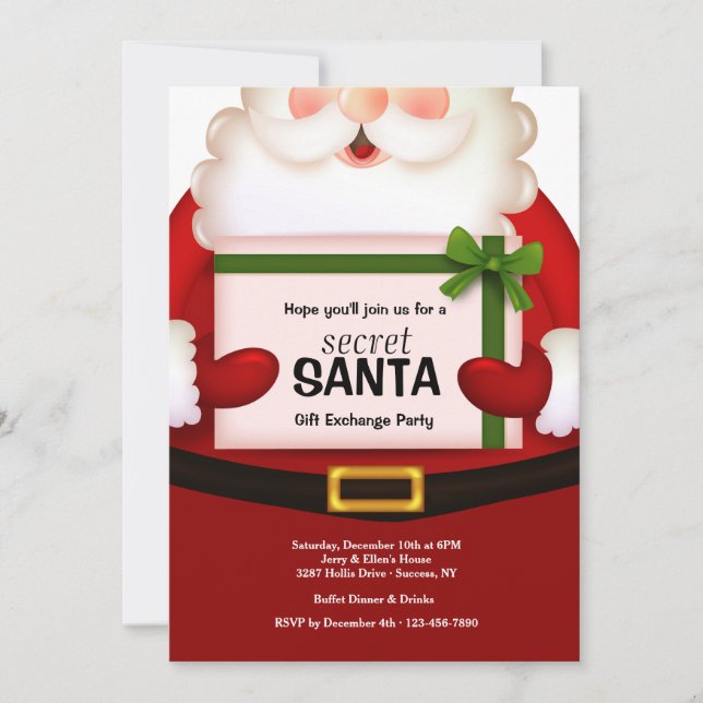 Secret Santa Holiday Party Invitation (Front)