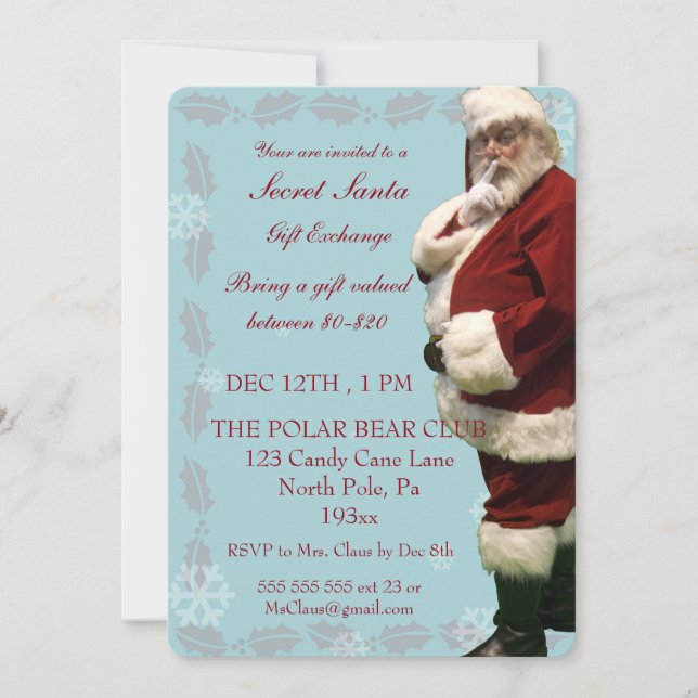 Secret Santa Holiday Party Invitation (Front)