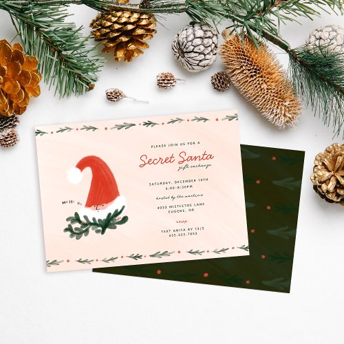 Secret Santa Party Gift Exchange Swap Invitation