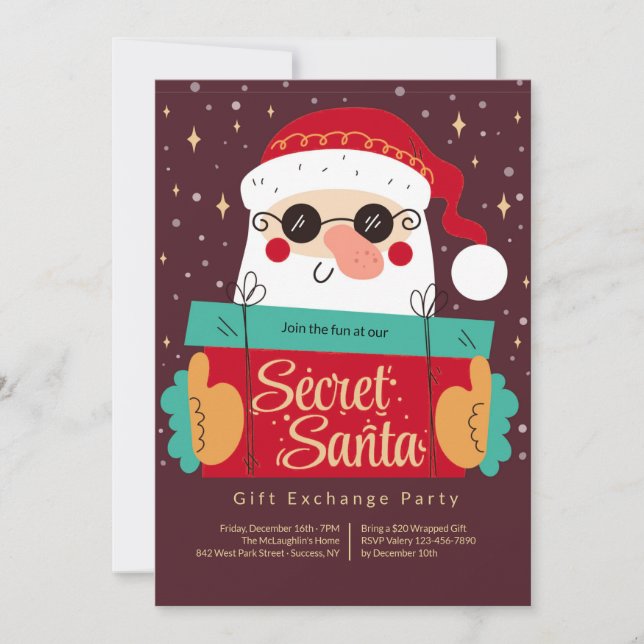 Secret Santa Party Invitation (Front)
