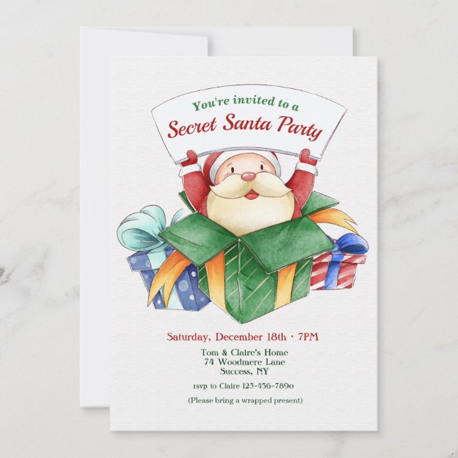 Secret Santa Party Invitation (Front)