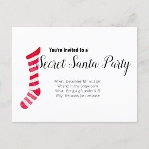 Secret Santa Party Invitation Postcard