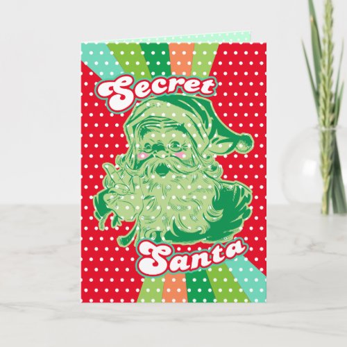 Secret Santa Pop Art Custom Holiday Greeting Card