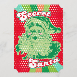 Secret Santa Pop Art Custom Party Invitations