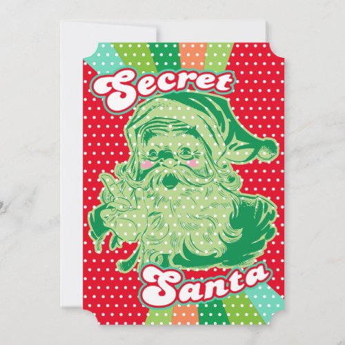Secret Santa Pop Art Custom Party Invitations