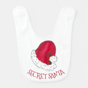 SECRET SANTA Red Santa Claus Baby Christmas Bib