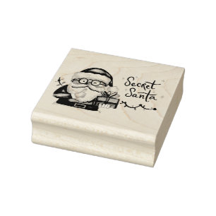 Secret Santa Rubber Stamp