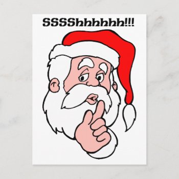 Secret Santa Sssshhhh!! Holiday Postcard by santasgrotto at Zazzle
