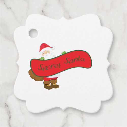 Secret Santa with Santa Figure Favor Tags