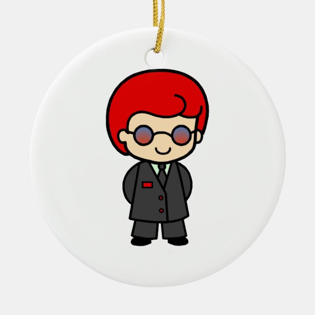 Secret Service Boy 2 Ceramic Ornament (Front)