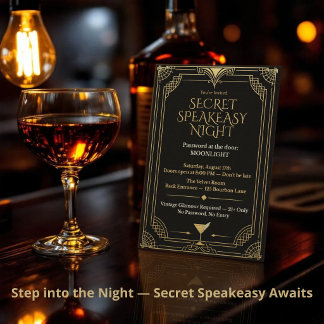 Secret Speakeasy Night Invitation - Roaring 20s