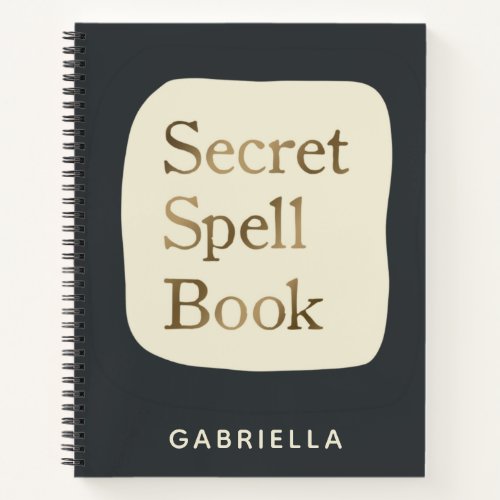 Secret Spells Grimoire Cover Personalized Notebook