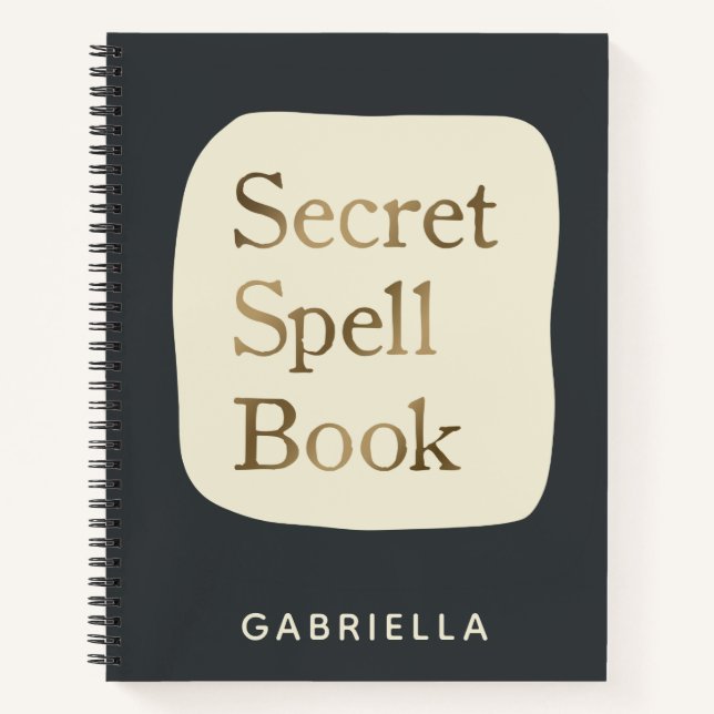 Secret Spells Grimoire Cover Personalized Notebook (Front)