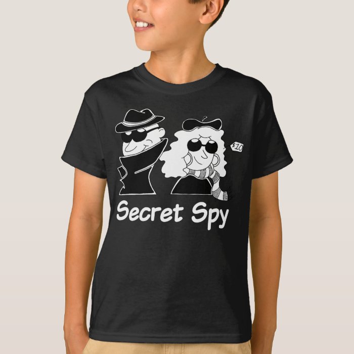 Secret Spy T-Shirt (White Letters) | Zazzle