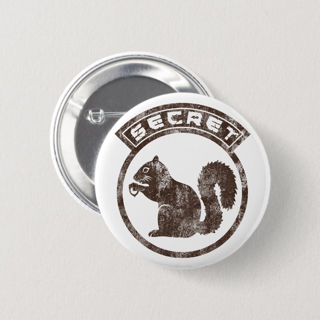 Secret Squirrel - Distressed - Type 2 Button (Front & Back)