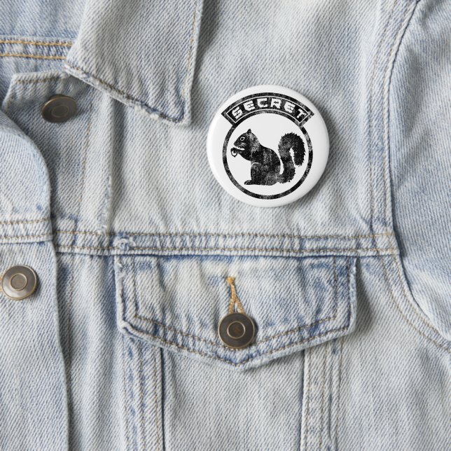 Secret Squirrel - Distressed - Type 2 Button (In Situ)