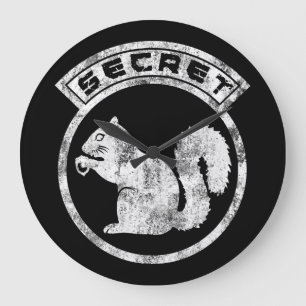 Secret Squirrel - Distressed - Type 2 Large Clock