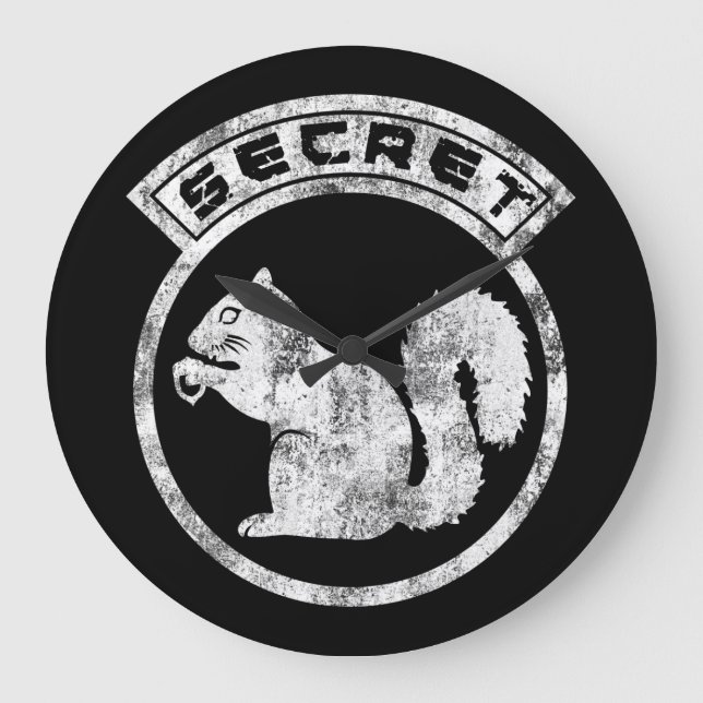 Secret Squirrel - Distressed - Type 2 Large Clock (Front)