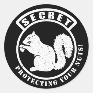Secret Squirrel Patch Protecting Your Nuts Classic Round Sticker