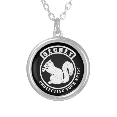 Secret Squirrel Patch Protecting Your Nuts Silver Plated Necklace
