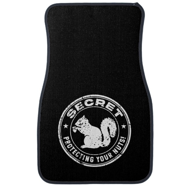 Secret Squirrel "Protecting Your Nuts" Distressed Car Floor Mat (Front)