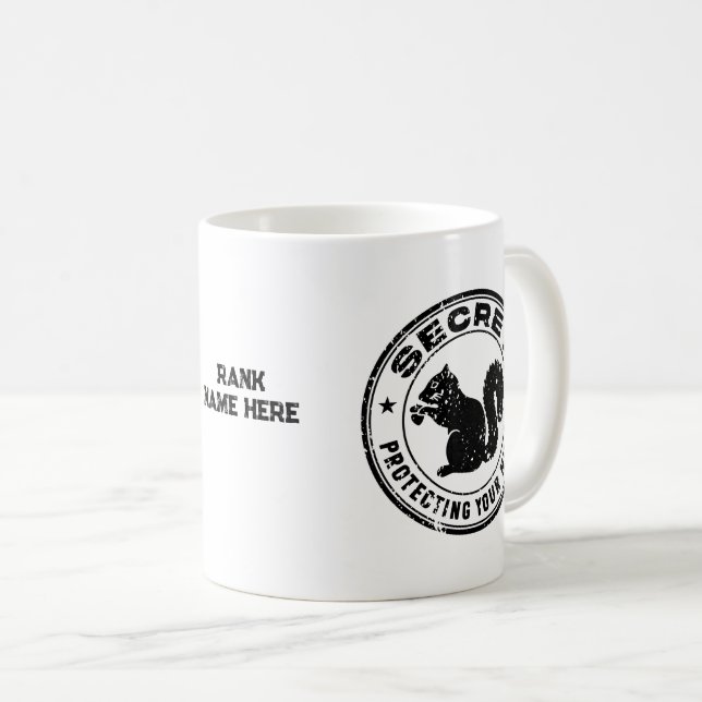 Secret Squirrel "Protecting Your Nuts" Distressed Coffee Mug (Front Right)