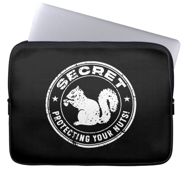 Secret Squirrel "Protecting Your Nuts" Distressed Laptop Sleeve (Front)