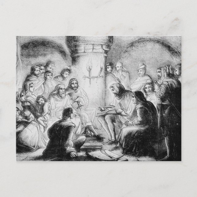 Secret Study of Wycliffe's Bible Postcard (Front)