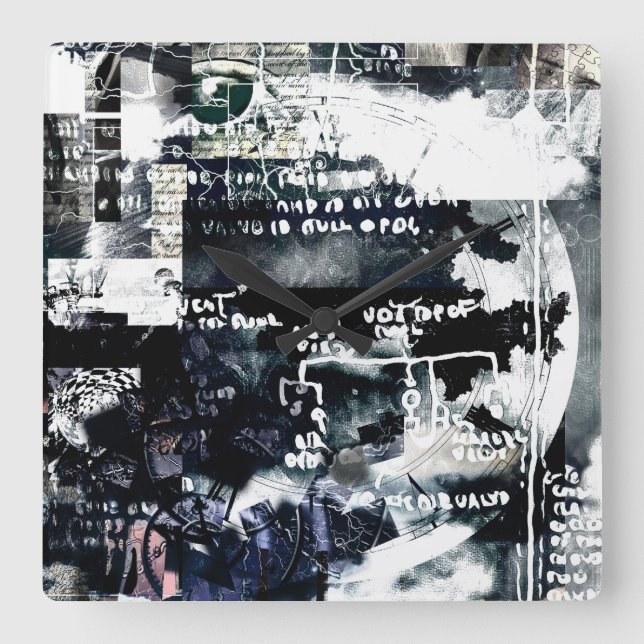 Secret symbols square wall clock (Front)