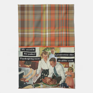Secret to the Perfect Thanksgiving Dinner Plaid Kitchen Towel