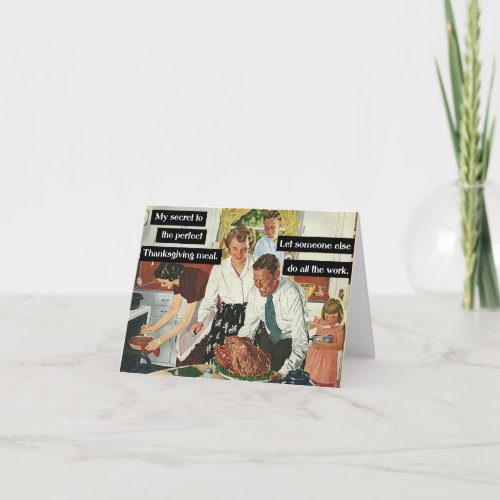 Secret to the Perfect Thanksgiving Dinner Vintage Thank You Card