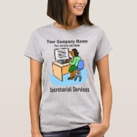 Secretarial Services Cartoon to Personalise T-Shirt