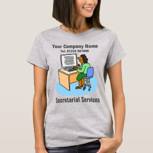 Secretarial Services Cartoon to Personalise T-Shirt