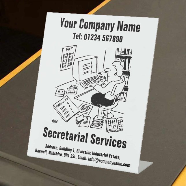 Secretarial Services Office Counter Pedestal Sign (Creator Uploaded)