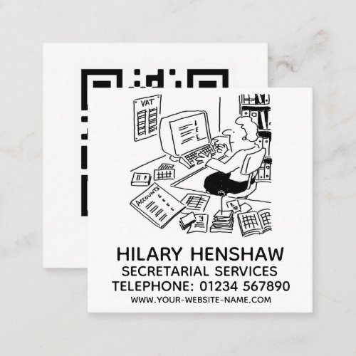 Secretarial Services Square Business Card