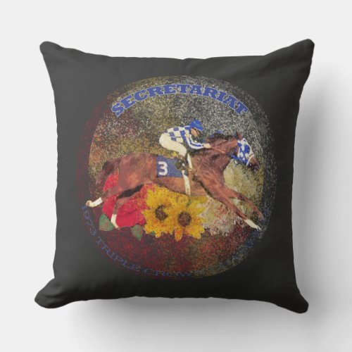 Secretariat _ 1973 Triple Crown Champion Throw Pillow