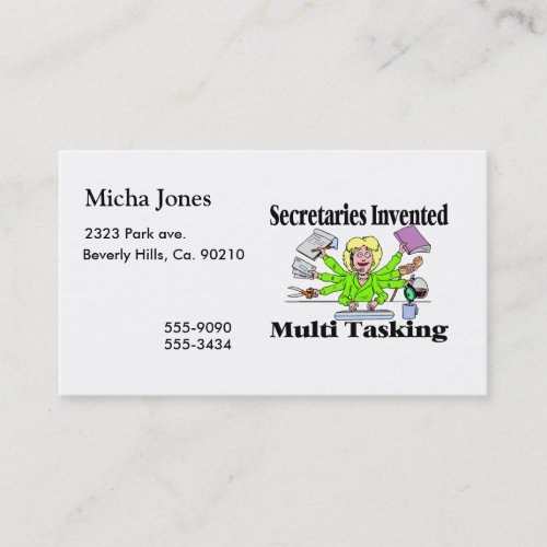 Secretaries Invented Multi Tasking Business Card