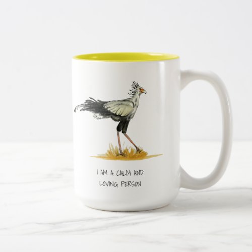 Secretary Bird Affirmations Two_Tone Coffee Mug