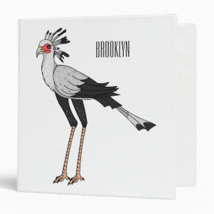 Secretary bird cartoon illustration  3 ring binder