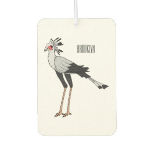 Secretary bird cartoon illustration air freshener