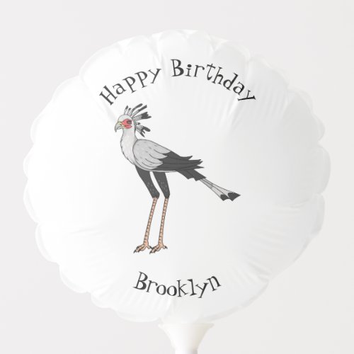 Secretary bird cartoon illustration balloon